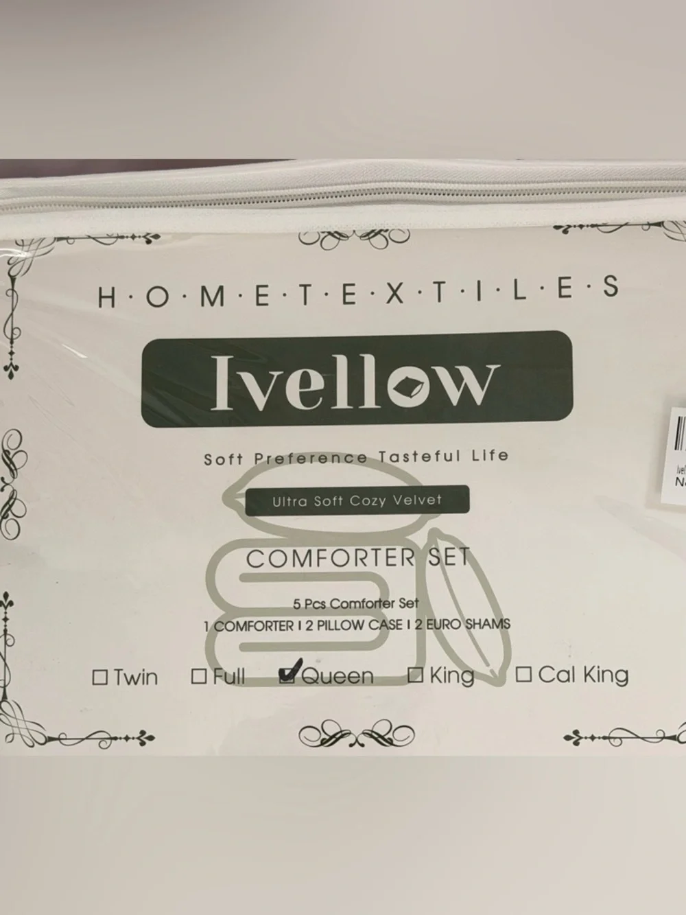 Soft Velvet Harvest Gold 5 Piece Comforter Set - Cozy Bedroom Luxe Set New !!!